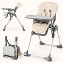 Baby Direct Adjustable Folding High Chair with Removable Tray — Beige, gallery image 2