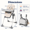 Baby Direct Adjustable Folding High Chair with Removable Tray — Beige, gallery image 4