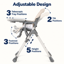 Baby Direct Adjustable Folding High Chair with Removable Tray — Beige, gallery image 7