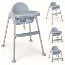 Baby Direct Convertible High Chair with Removable Double Tray — Grey, gallery image 2