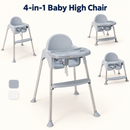 Baby Direct Convertible High Chair with Removable Double Tray — Grey, gallery image 5