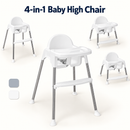 Baby Direct Convertible High Chair with Removable Double Tray — White, gallery image 15