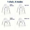 Baby Direct Convertible High Chair with Removable Double Tray — White, gallery image 17