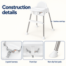 Baby Direct Convertible High Chair with Removable Double Tray — White, gallery image 19