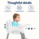 Baby Direct Convertible High Chair with Removable Double Tray — White, gallery image 20