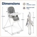 Baby Direct Compact Fold High Chair with Adjustable Tray, gallery image 13