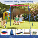 Steel Swing Stand with 102cm Rainbow Saucer Swing – Red & Blue