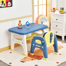 Kids Table and Chair Set, Kids Activity Table w/Cute Dinosaur Shape Chair - Blue