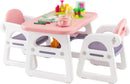 Kids Table and Chairs Set, Toddler Activity Table with 2 Chairs for Reading, Drawing, Playing, Storage Rack