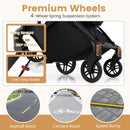 BC10275AU-BE stroller wheels, suspension, swivel controls and rear brake