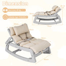 Grey Kids Rocking Chair with Adjustable Backrest & Washable Cushion for 6+ Months