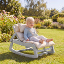 Grey Kids Rocking Chair with Adjustable Backrest & Washable Cushion for 6+ Months