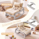 Grey Kids Rocking Chair with Adjustable Backrest & Washable Cushion for 6+ Months
