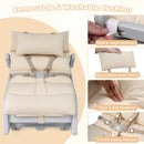 Grey Kids Rocking Chair with Adjustable Backrest & Washable Cushion for 6+ Months