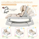 Grey Kids Rocking Chair with Adjustable Backrest & Washable Cushion for 6+ Months