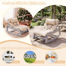 Grey Kids Rocking Chair with Adjustable Backrest & Washable Cushion for 6+ Months