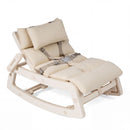 Beige Kids Rocking Chair with Adjustable Backrest & Washable Cushion for 6+ Months