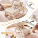 Beige Kids Rocking Chair with Adjustable Backrest & Washable Cushion for 6+ Months