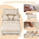 Beige Kids Rocking Chair with Adjustable Backrest & Washable Cushion for 6+ Months