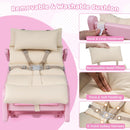 Pink Kids Rocking Chair with Adjustable Backrest & Washable Cushion for 6+ Months