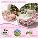 Pink Kids Rocking Chair with Adjustable Backrest & Washable Cushion for 6+ Months