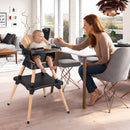 9-in-1 convertible wooden high chair - black gallery image 2