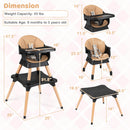 9-in-1 convertible wooden high chair - black gallery image 3