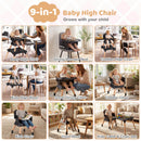 9-in-1 convertible wooden high chair - black gallery image 5