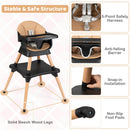 9-in-1 convertible wooden high chair - black gallery image 9