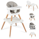 9-in-1 convertible wooden high chair - grey and white gallery image 1