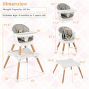 9-in-1 convertible wooden high chair - grey and white gallery image 3