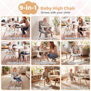 9-in-1 convertible wooden high chair - grey and white gallery image 5