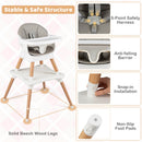 9-in-1 convertible wooden high chair - grey and white gallery image 9