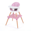 9-in-1 convertible wooden high chair and booster set - pink