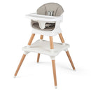 9-in-1 convertible wooden high chair and booster set - white