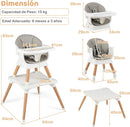 9-in-1 convertible high chair dimensions and configurations - grey
