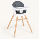 Baby Direct Convertible Wooden High Chair and Booster — Grey, gallery image 4