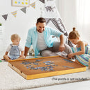 Wooden Jigsaw Puzzle Board with Four Drawers – Natural