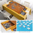 Wooden Jigsaw Puzzle Board with Four Drawers – Natural