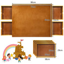 Wooden Jigsaw Puzzle Board with Four Drawers – Natural