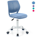 Adjustable blue mid-back children’s study chair with 360-degree swivel and height adjustment for ergonomic comfort.