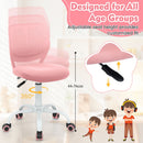 Light Pink Ergonomic Children Study Chair with Adjustable Height for Boys Girls Teens