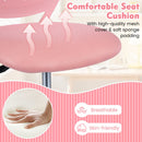 Ergonomic light pink children's study chair with breathable mesh seat and soft sponge cushion for comfortable sitting.