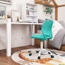 Adjustable mid back children study chair in green with ergonomic design, suitable for kids aged 5-14 for home office.