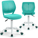 Adjustable mid-back children's study chair in green with a soft seat, ergonomic design, and 360-degree swivel wheels.
