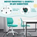 Adjustable mid-back children's study chair in green with 360-degree swivel and height adjustment for comfort and.