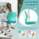 Adjustable mid back children's study chair in green, featuring ergonomic design and height adjustment for comfort.