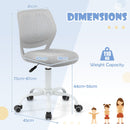 Ergonomic children's study chair in grey with adjustable height, breathable mesh back, and durable 5-claw base for.