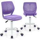Purple adjustable mid-back children’s study chair with 360-degree swivel and height adjustment for ergonomic comfort.