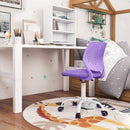 Purple adjustable mid back children's study chair with 360-degree wheels, perfect for desks in kids' rooms.